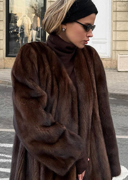 BRUNÉA — Manteau Chic Marron Café