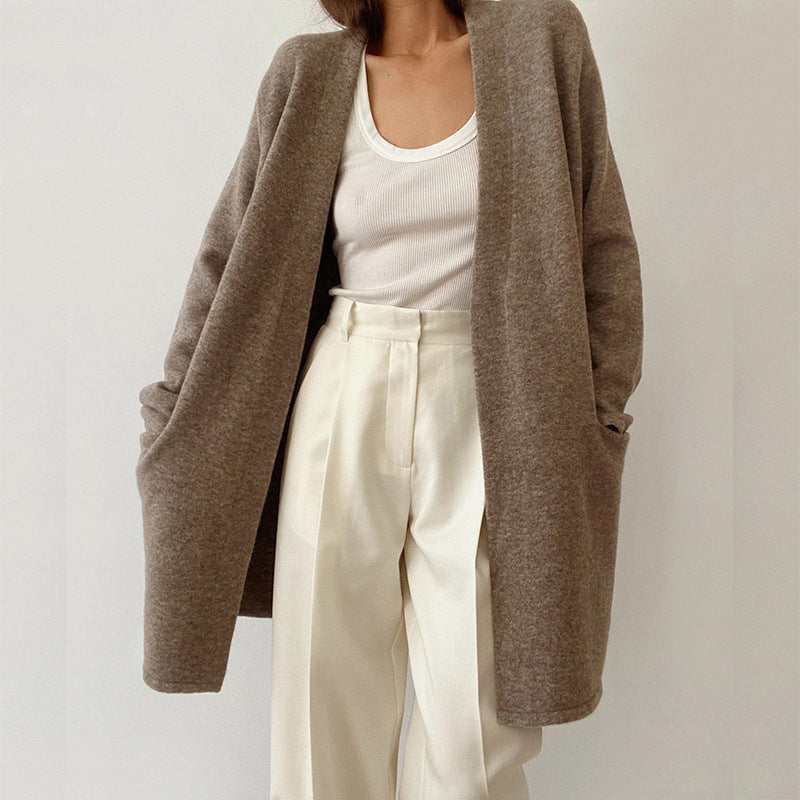 KNITÉA — Cardigan Long en Maille Élégant