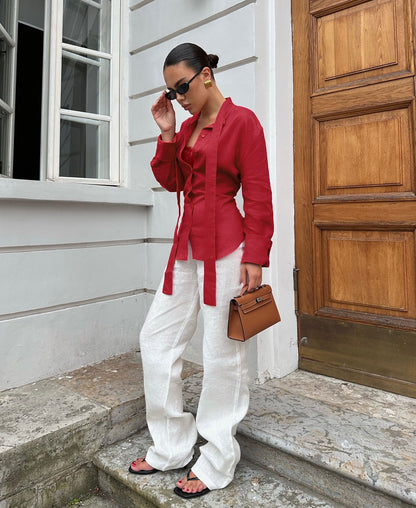 LÉA — Chemise Fluide à Col Noué