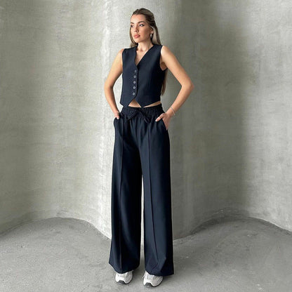 Ensemble Femme Élégant – Top & Pantalon