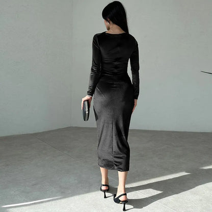 ÉMÉRALIA — Robe Velours Élégante