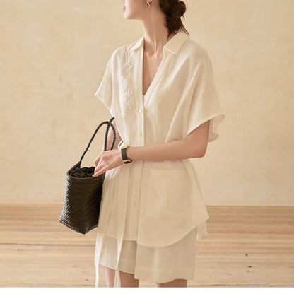 Ensemble Femme – Haut & Short Mi-Cuisse Élégant