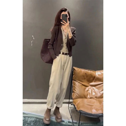 Ensemble Deux Pièces en Tricot – Pantalon Décontracté