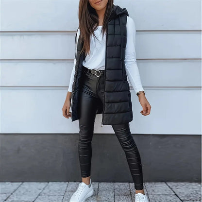 Gilet sans manches à capuche