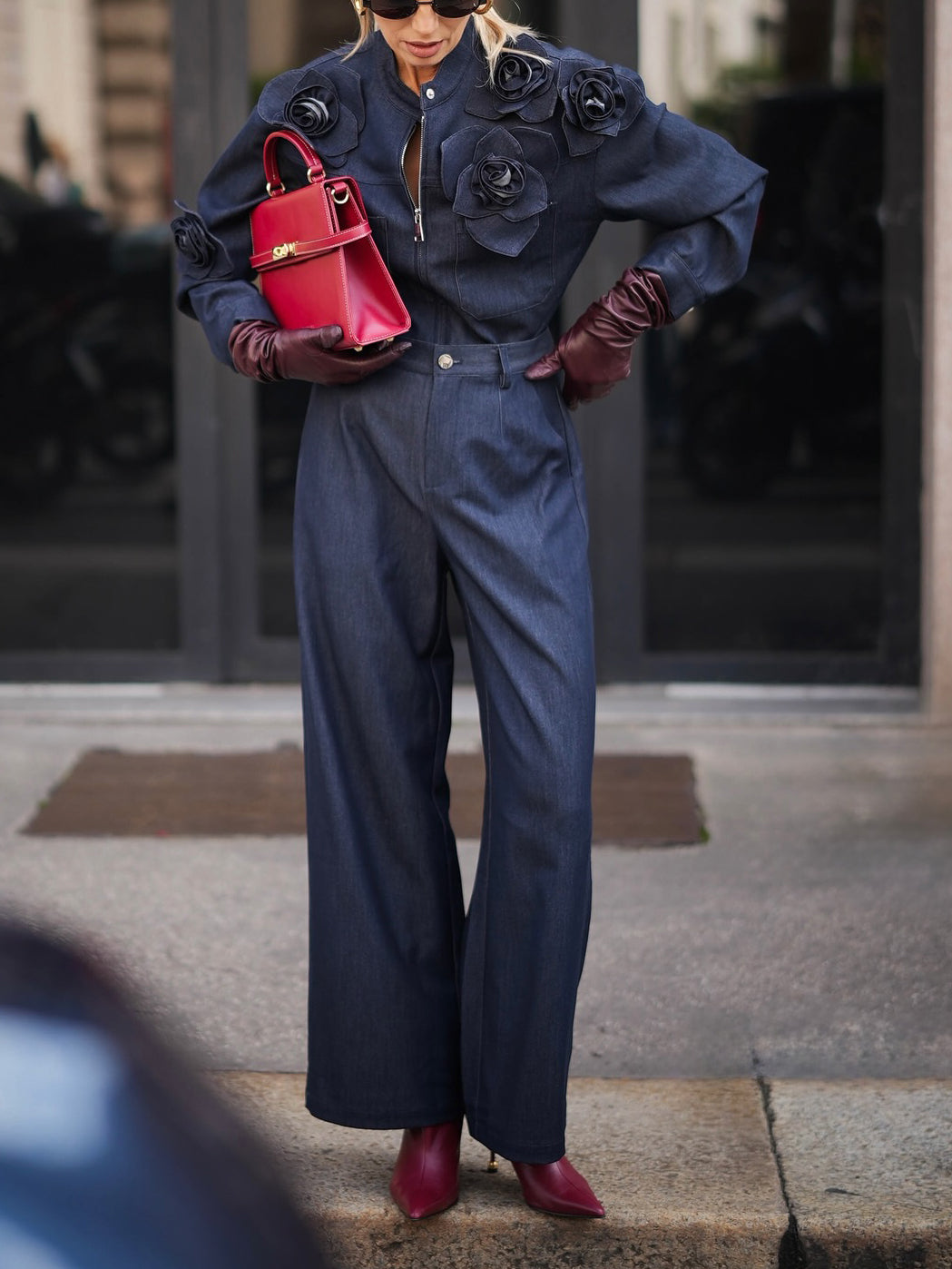 ZARELIA — Ensemble Denim Fleuri
