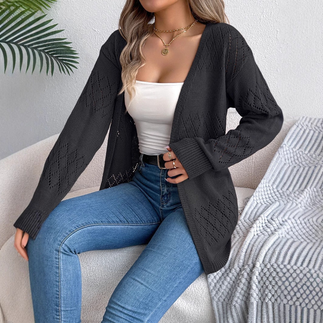 Cardigan Léger Femme – Style Lanterne Ajouré
