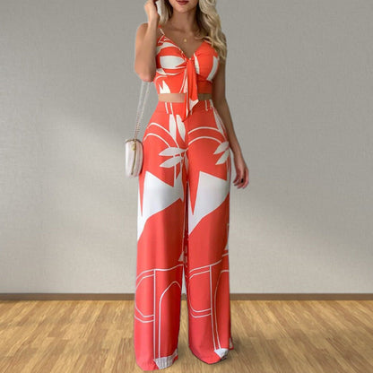 Set Femme Imprimé – Bandeau & Pantalon Fluide
