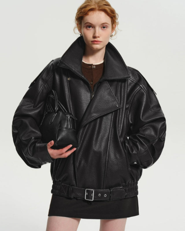 VELMORA— Veste en Cuir Matelassée Doublée