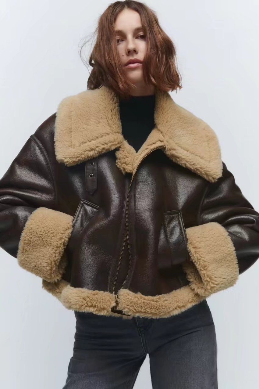 Manteau Simili Cuir Style British