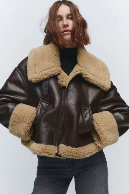 Manteau Simili Cuir Style British