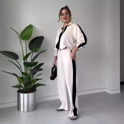 Kaïna – Ensemble Casual Contrast Chic