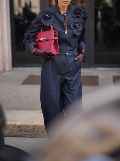 ZARELIA — Ensemble Denim Fleuri