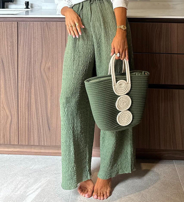 Ensemble pantalon simple boutonnage à manches longues