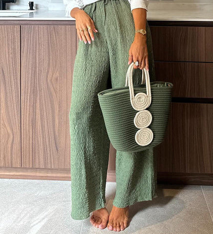 Ensemble pantalon simple boutonnage à manches longues
