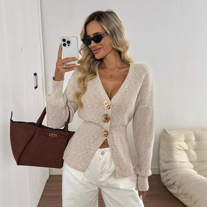 Alveria – Cardigan Élégant  en Maille Col V