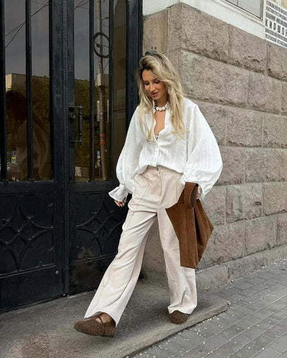 AMÉLIA — Chemise Chic à Manches Bouffantes