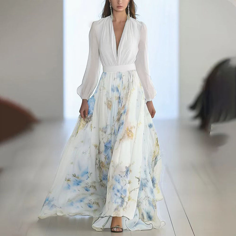 AZURÉA — Robe Longue Fleurie Élégante