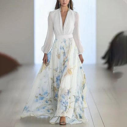 AZURÉA — Robe Longue Fleurie Élégante