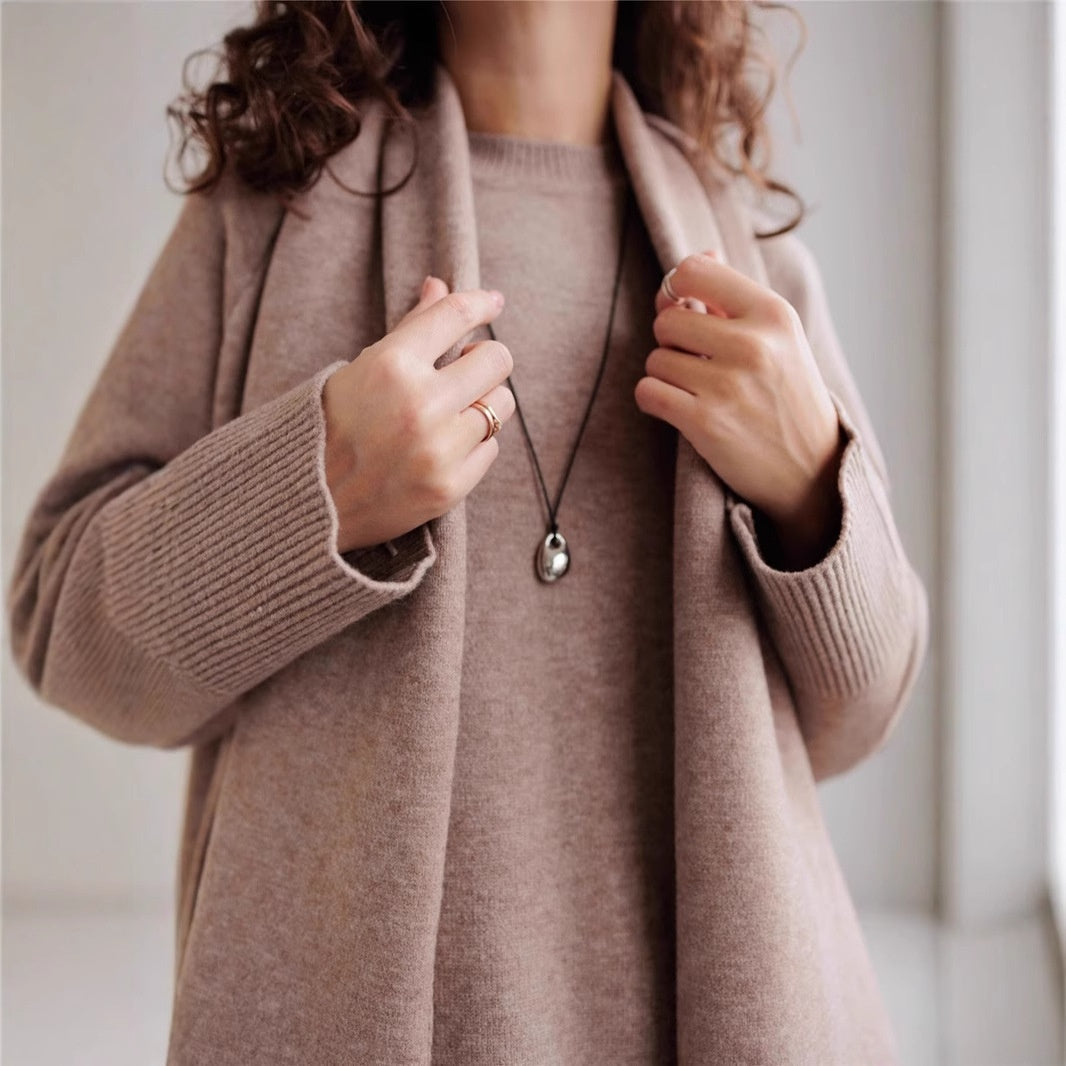 Ensemble pull tricoté et pantalon large