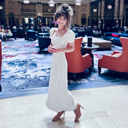 LOUISE — Robe Évasée Rétro à Pois