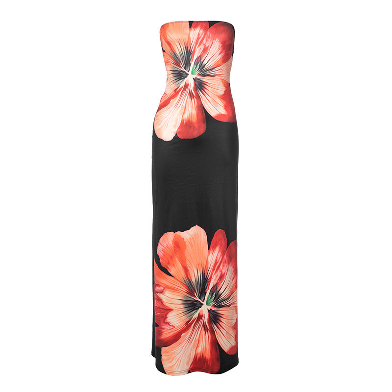 Robe Sexy Femme – Col Halter et Fente