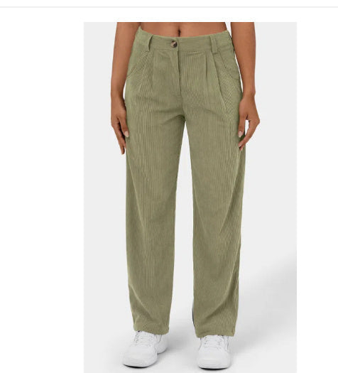 Pantalon Droit Femme en Velours Côtelé