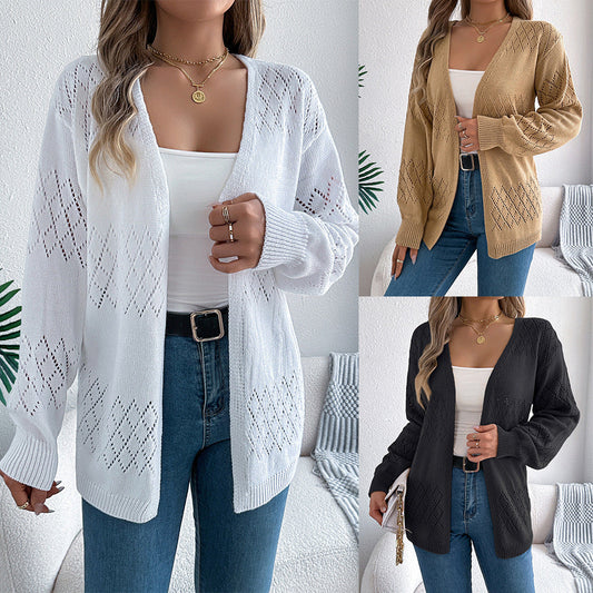 Cardigan Léger Femme – Style Lanterne Ajouré