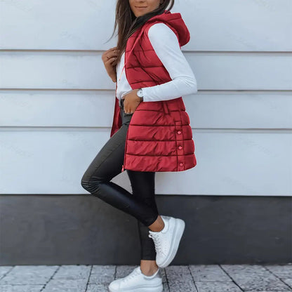 Gilet sans manches à capuche