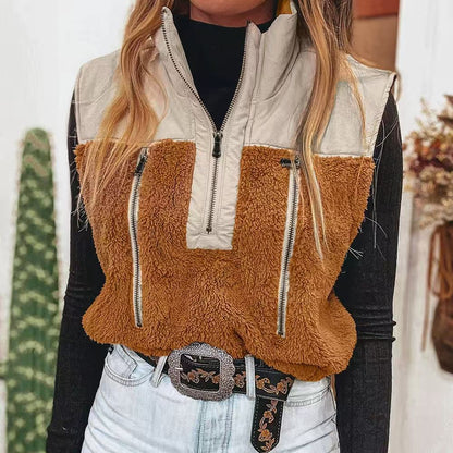 Gilet en laine à col montant