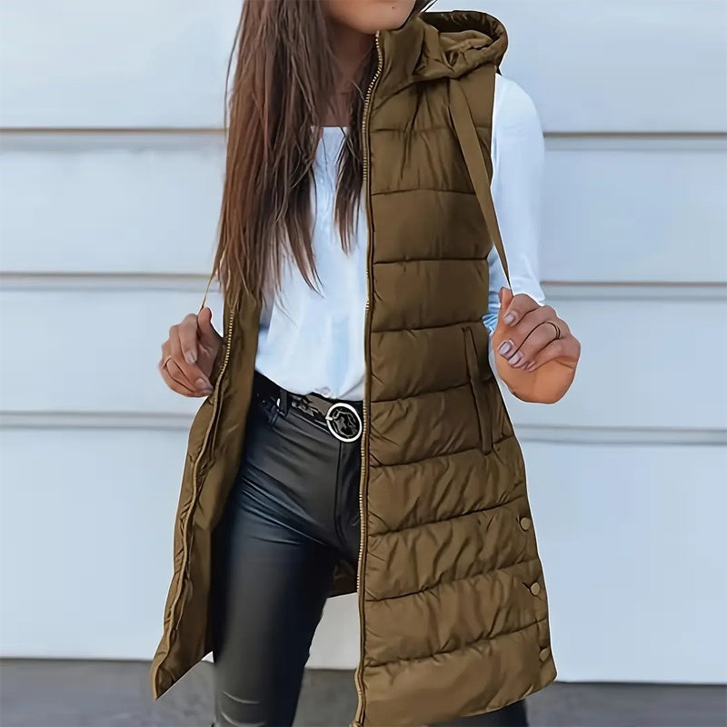 Gilet sans manches à capuche