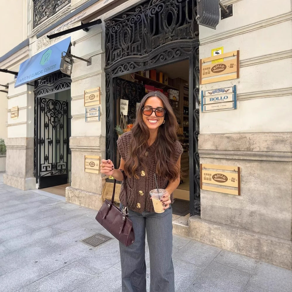 LUNESSA — Gilet Maille Épaisse & Cozy Chic