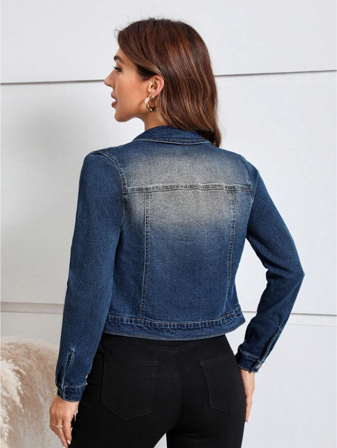Velyra – Veste Denim Courte Ajustée