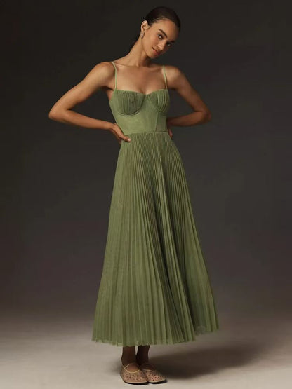 OLIVÉRA — Robe Longue Plissée Élégante