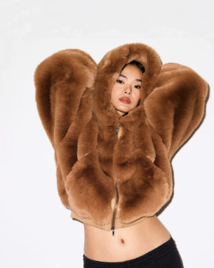 COCOFUR— Veste Fausse Fourrure Zippée