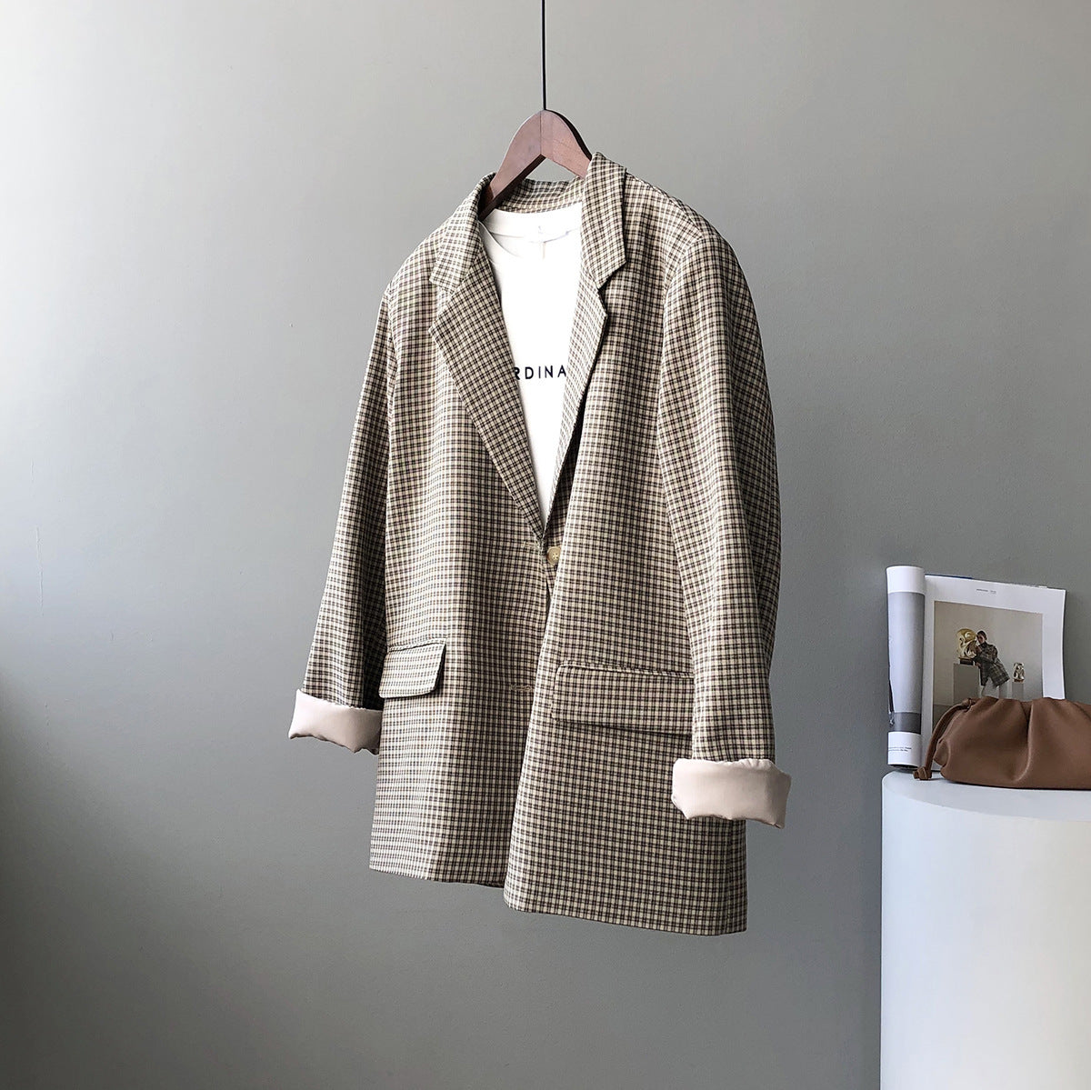 MARIVEL — Blazer à Carreaux pour Femme
